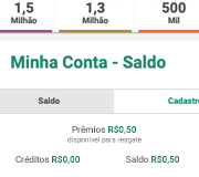 O valor será convertido em Créditos Sorte Online, que podem ser visualizados no seu perfil.