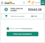 Agora é só finalizar seu pagamento e torcer para tirar a sorte grande!